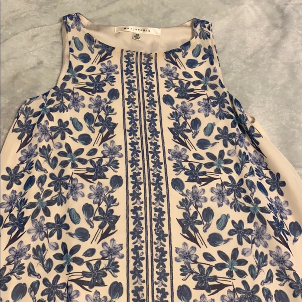 White and blue women’s dress